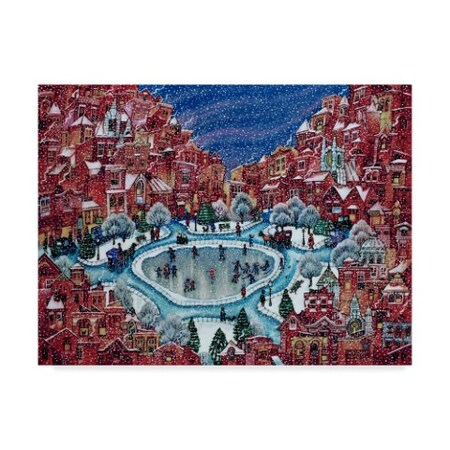Bill Bell 'Red Snow City' Canvas Art,14x19